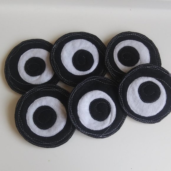 Handcrafted Freeform Stitched Felt Coaster Set #6. (Two Sets Available) - Picture 7 of 8